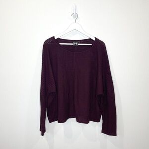 H by Bordeaux Dark Purple Long Sleeve Tunic